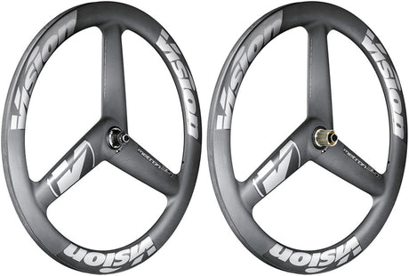 Vision Metron 3-Spoke Wheelset Tubeless 700c 3-Spoke Aero Design Disc Brake Center Lock Rotor Mount – BLK