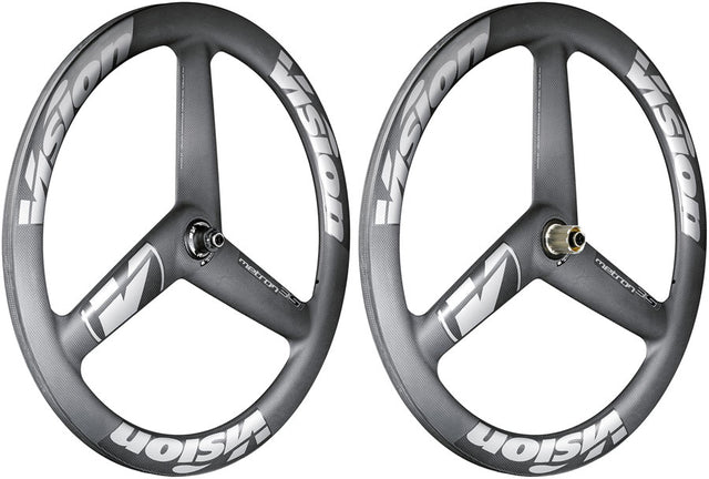 Vision Metron 3-Spoke Wheelset Tubeless 700c 3-Spoke Aero Design Disc Brake Center Lock Rotor Mount – BLK