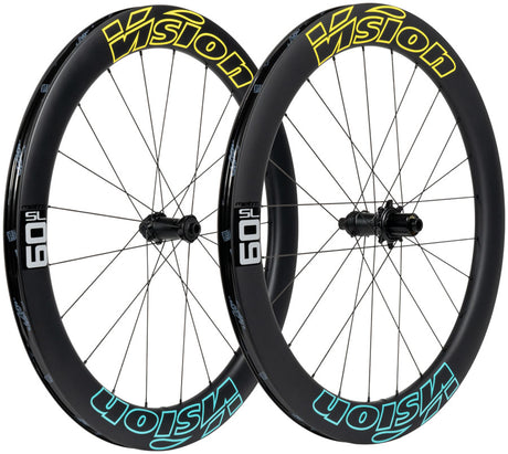 Vision Metron 60 SL Wheelset Tubeless 700c 21/24H Spoke Count Disc Brake Center Lock Rotor Mount Ceramic Bearings – Cavendish Edition