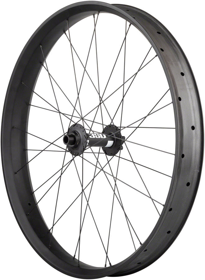 Quality Wheels Alex CF-1 Carbon DT Swiss 350 Disc Front Wheel - 26" Fat 15 x 150mm 6-Bolt BLK 32H