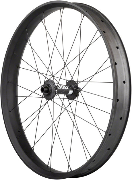 Quality Wheels Alex CF-1 Carbon DT Swiss 350 Disc Front Wheel - 26" Fat 15 x 150mm 6-Bolt BLK 32H