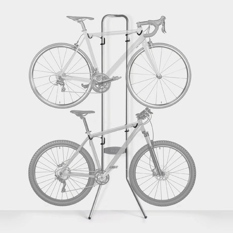 Delta Two Bike Gravity Stand Wall Rack Silver 2 Bikes