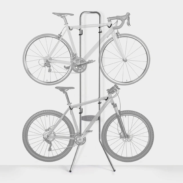 Delta Two Bike Gravity Stand Wall Rack Silver 2 Bikes