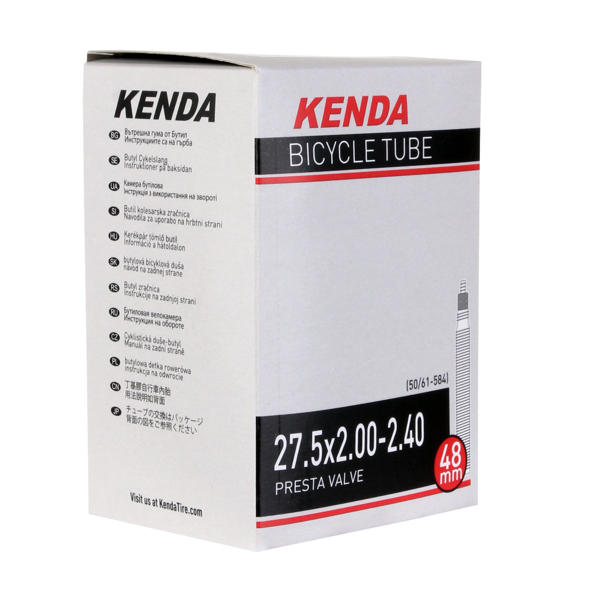 Kenda Butyl Tube 27.5 (650b) x 2.0-2.4" PV/48mm - Each