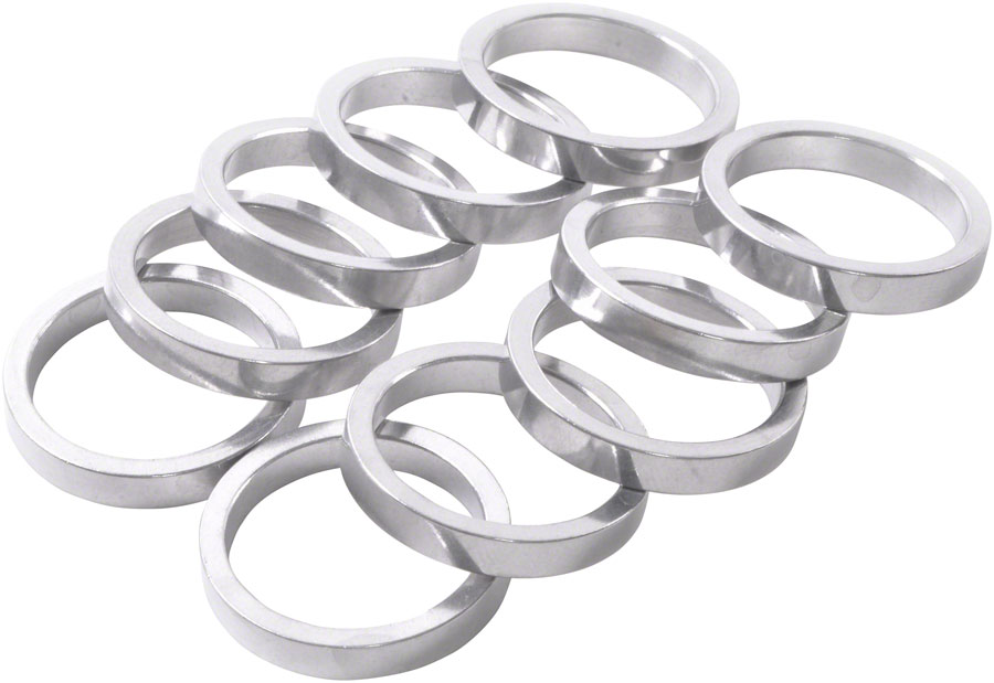 Wheels Manufacturing 5mm 1" Headset Spacer Silver Bag/10