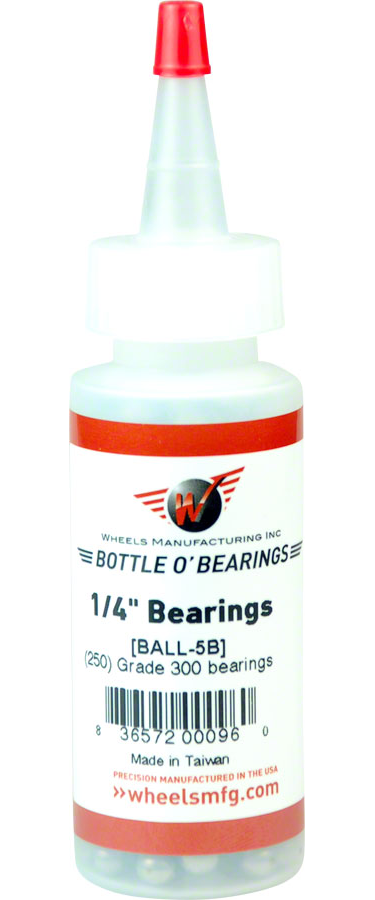 Wheels Manufacturing Grade 300 1/4" Loose Ball Bearing: Bottle of 250