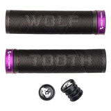 Wolf Tooth Components Echo Lock-On Grip Set Black/Ultraviolet Purple