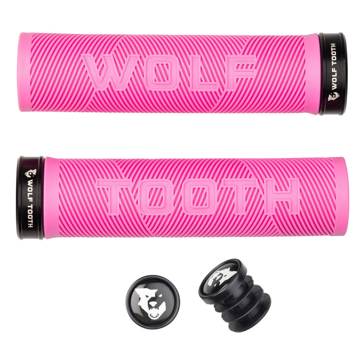 Wolf Tooth Components Echo Lock-On Grip Set Pink/Black  